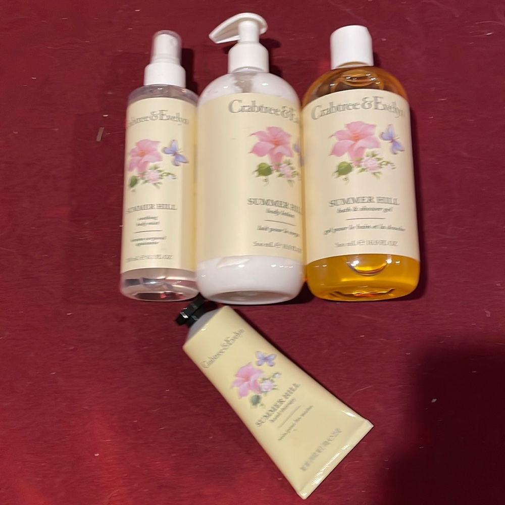 Crabtree & Evelyn, Summer Hill Bath Shower Gel, Body Lotion Linen Spray Hand